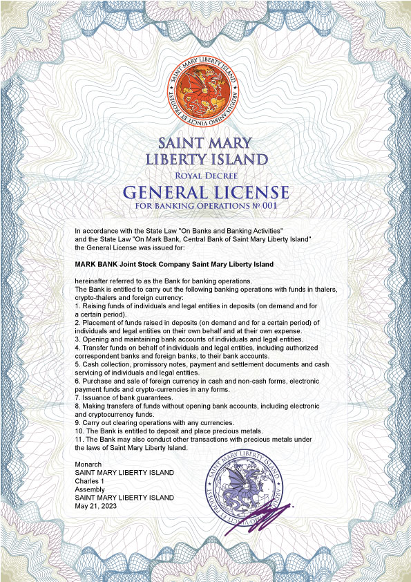 General Licence Mark Bank PDF
