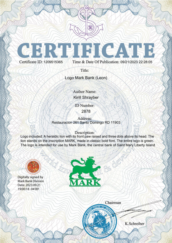 Certificate Mark Bank trademark PDF